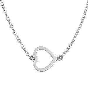 925 Sterling Silver Open Heart Necklace